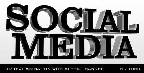3D Social Media Metallic Text Reveal Animation