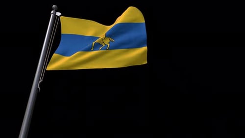 Realistic 3D Waving Flag with Emblem Alpha Channel