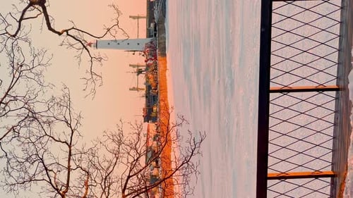 Vertical Footage of Warships of the Most Powerful Military Forces of Russia in the Parking Lot in