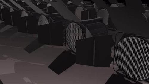 A Lot Of Studio Lights In A Row Hd