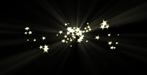 Golden Star Particles Exploding Reveal Animation