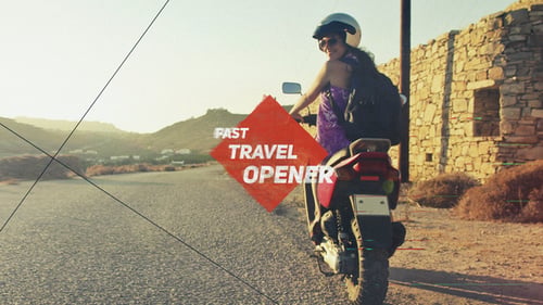 Dynamic Multi-Screen Travel Opener with Glitch Effects and Fast Transitions