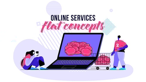 Flat Design Explainer for Online Services
