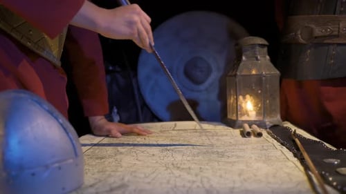 Ancient Military Leaders Plan Strategy by Candlelight