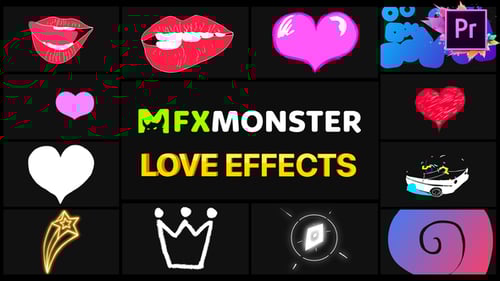 Neon Love Effects Pack with Customizable Animations