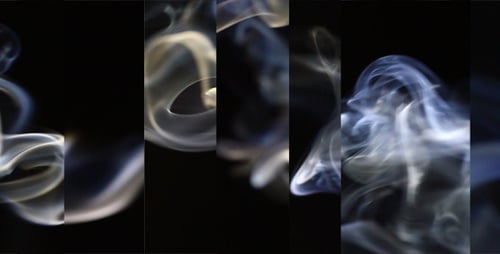 Abstract White Smoke Swirling on a Black Background