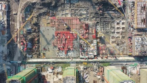 Construction site in city