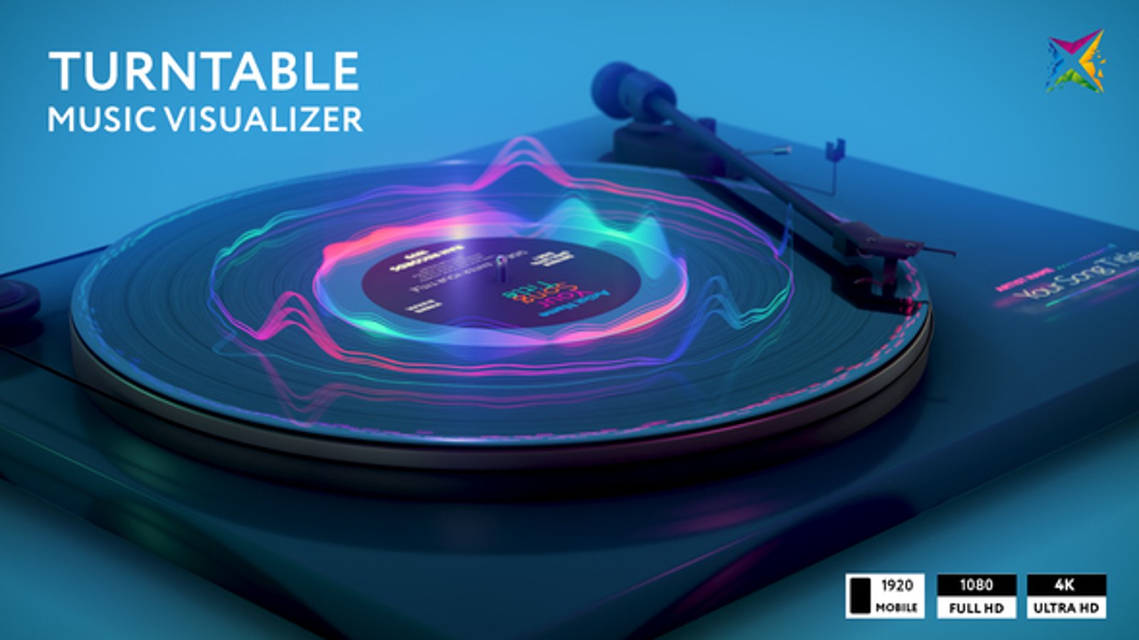 Neon Turntable Audio Spectrum Visualizer, Elements ft. music visualizer ...