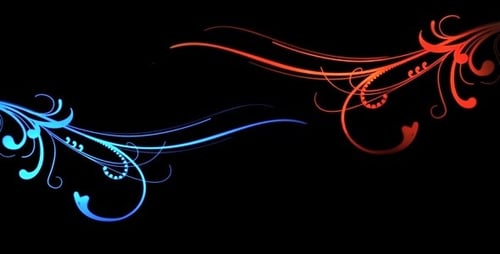 Animated Decorative Flourish with Gradient Color Transition