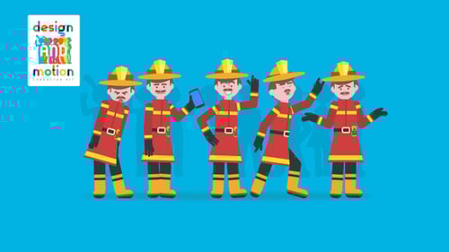 Animated Firefighter Character: Dynamic Actions and Looped Movements