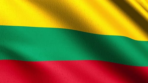 Waving Lithuania Flag in the Wind