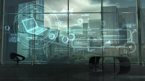 Futuristic Holographic UI Data Display Animation