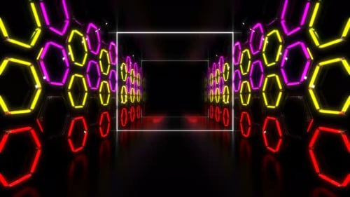 Hexagon Lights Tunnel Loop