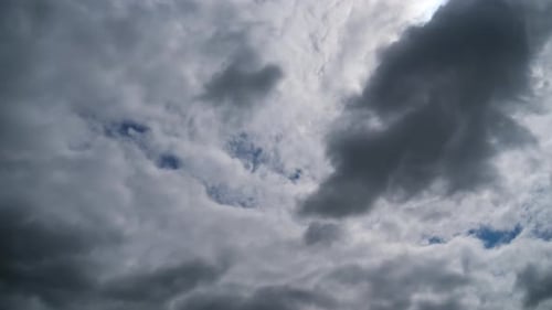 Clouds Move Smoothly in the Blue Sky. Timelapse