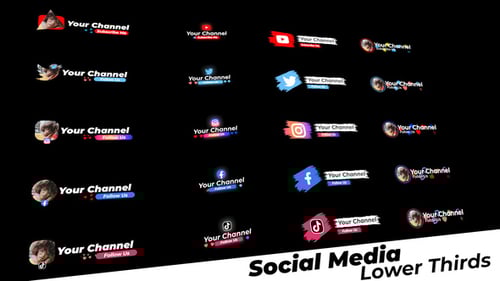 Dynamic Animated Social Media Lower Thirds Pack