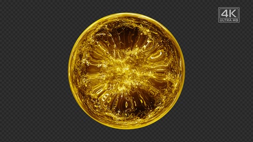Abstract Golden Liquid Orb Fluid Motion Background