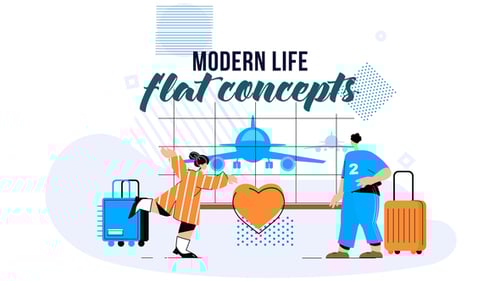 Flat Design Animated Concepts for Modern Life