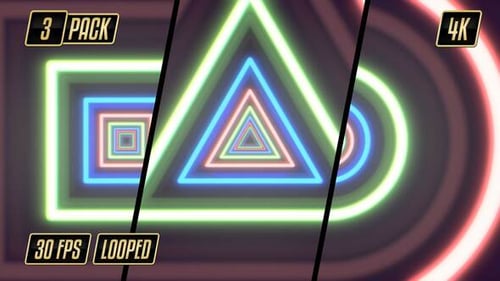 VJ Neon Hypnotic Shapes – Psychedelic Trippy Animation (4K Loop)