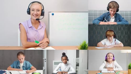 Teacher Giving Online Lesson to Students