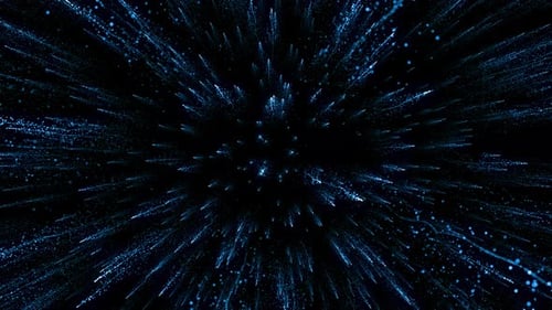 Abstract Blue Particle Burst Loop Background Animation