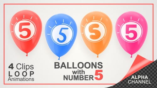 Modern Looping Celebration Balloons with Numbers