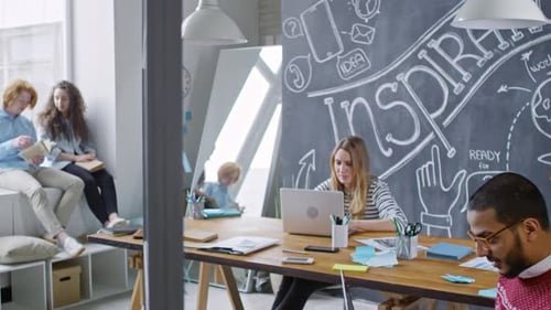 Young Talented Business People Working in Modern Office