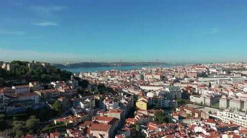 Aerial View. Lisbon Largest City of Portugal