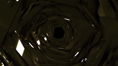 Gold Industrial Reflection Tunnel Full Hd