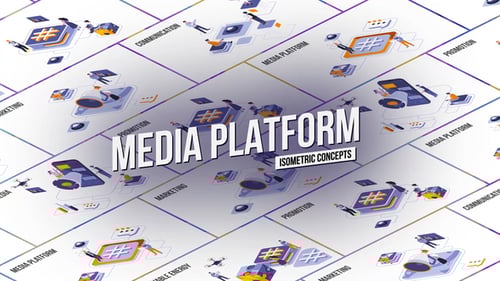 Media platform - Isometric Concept