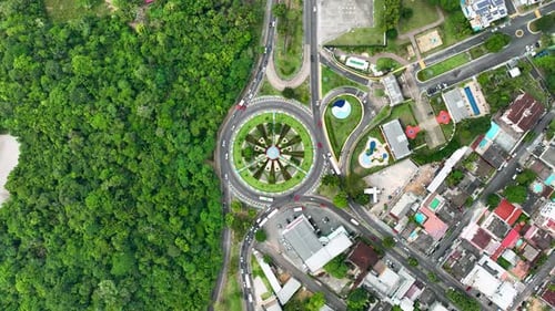 Letters Roundabout at downtown Manaus Brazil. Manaus Amazonas.