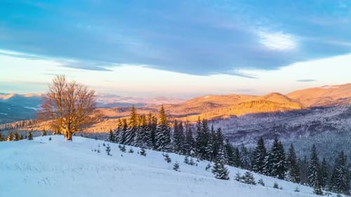 Sunrise over the Winter Mountain