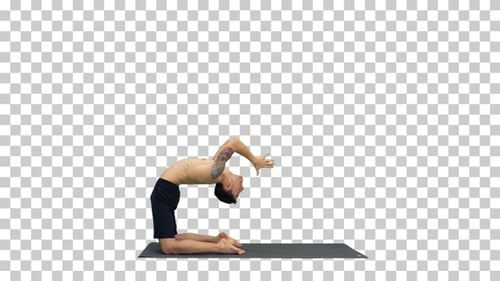 Yogi faisant une pose de yoga chameau, Canal Alpha