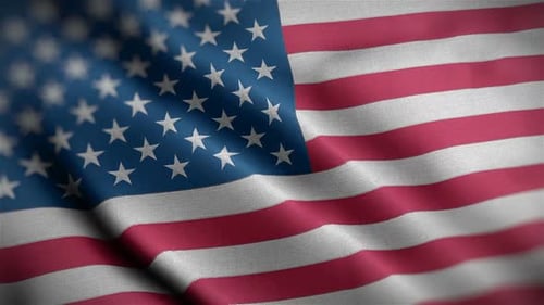 Realistic Waving American Flag Loop Background