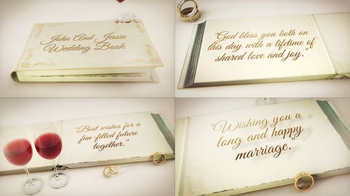 Romantic Wedding Album Titles Opener with Elegant Script Text