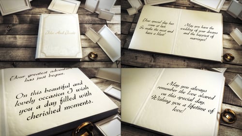 Elegant Wedding Wishes Album Text Animation
