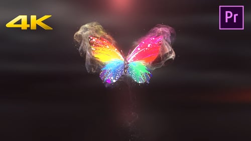 Colorful Glowing Butterfly Logo Reveal
