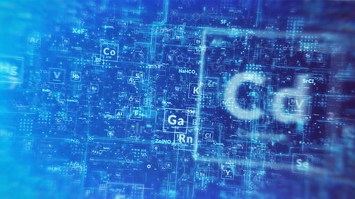 Futuristic Digital Chemical Formula Logo Opener