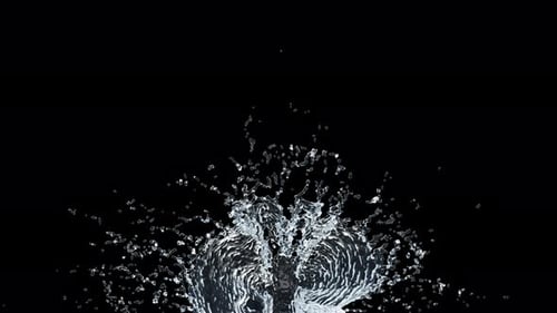 Realistic Water Splash Impact with Alpha Channel Effect