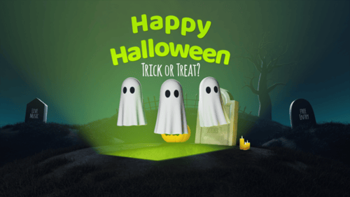 Playful Halloween Opener with Animated Ghosts and Pumpkins