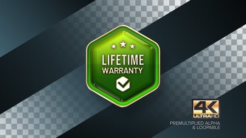 Garantía de por vida Insignia giratoria Elemento de diseño de bucle 4K