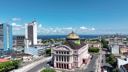 Amazonas Theater at Downtown Manaus Amazonas Brazil.