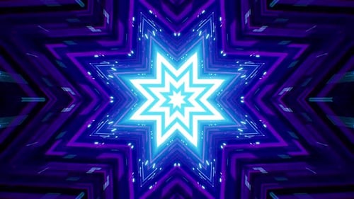 Geometric Neon Light Stripe Symbol in the Sci Fi Structure