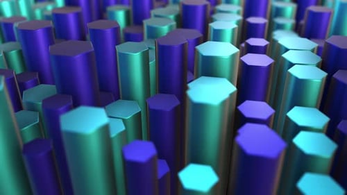 Vibrant Geometric Hexagons Moving Up and Down Loop