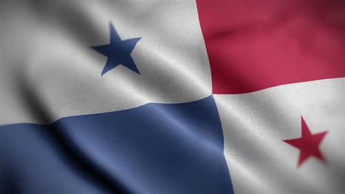 Realistic Waving Panama Flag Seamless Loop Animation