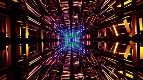 Wire Colored Tunnel Vj Loop Background 4K
