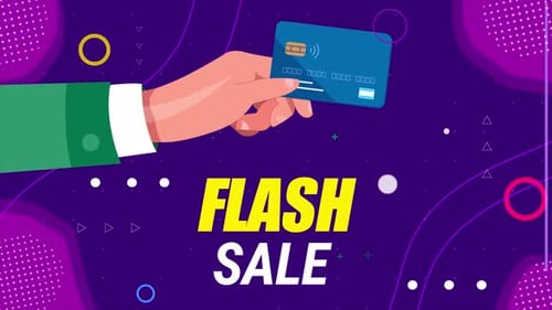 Hand Holding Credit Card Flash Sale Animation