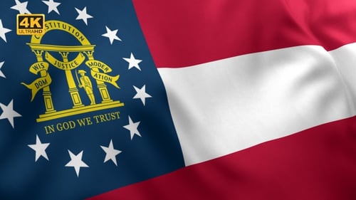 Realistic Waving Georgia State Flag Animation