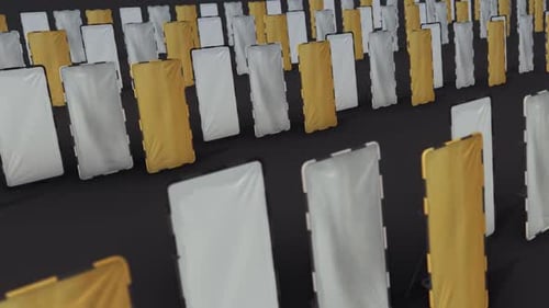 Beaucoup de diffuseurs de lumière dans une rangée Hd