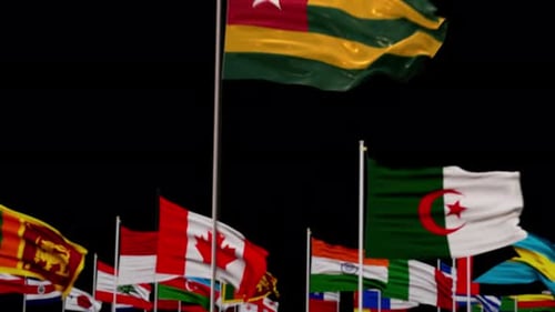 Elegant 3D Waving National Flags Reveal