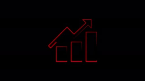 Neon line Presentation financial business with graph, schedule, chart, diagram, infographic